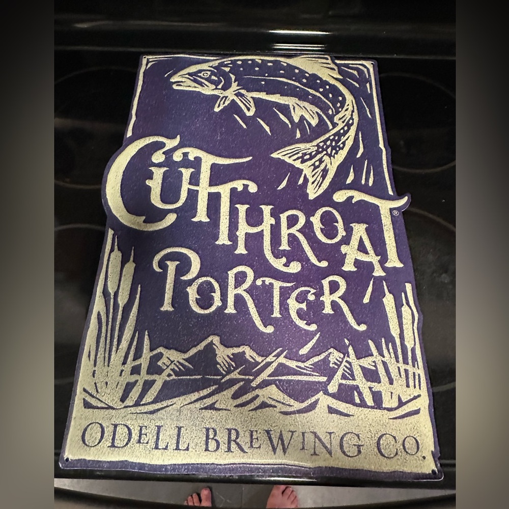 ODELL brewery Cutthroat Porter large metal sign